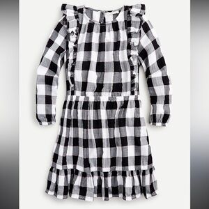 Crewcuts Girls' ruffle bib dress in buffalo check